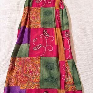 Vintage Chico's Vibrant Patchwork Maxi Skirt